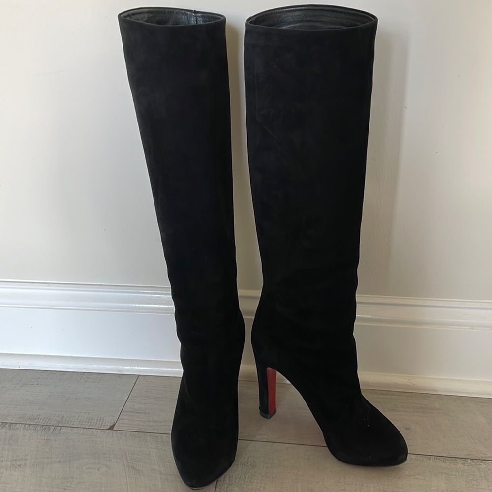 Christian Louboutin suede knee high boots